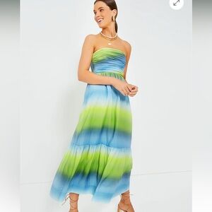 Chartreuse and Sky Ombre Kaia Dress